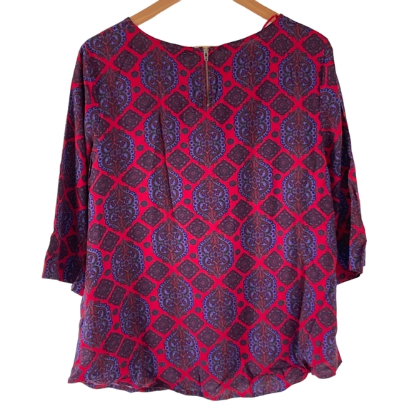 BNWT Beautiful Embellishments Monsoon Peasant Blouse Purple Size 16 - Picture 3 of 12